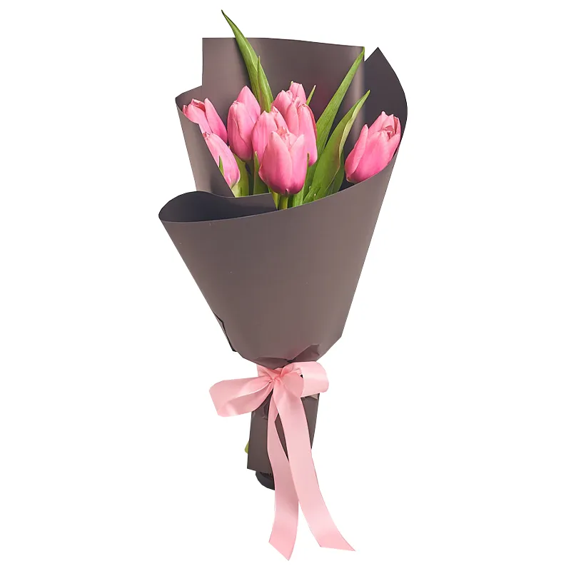 15 тюльпанов розового цвета