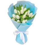 Букет из 15 белоснежных тюльпанов